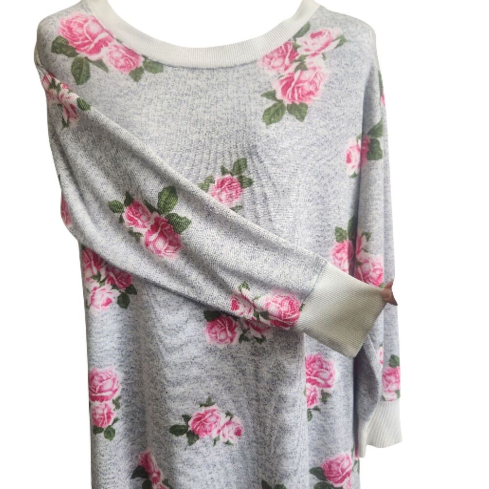 Betsey Johnson Y2K-Flirty Rose AOP-Knit Tunic/Dress-Rfl-M-Coquette-Cottagecore - Picture 3 of 10